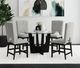 Elements International Oregon 5-Piece Glass Top Counter Dining Set with Black Base-1