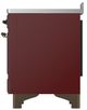 Ilve® Majestic III 48" Burgundy Pro Style Induction Range with Solid Door and Burnished Trim-4