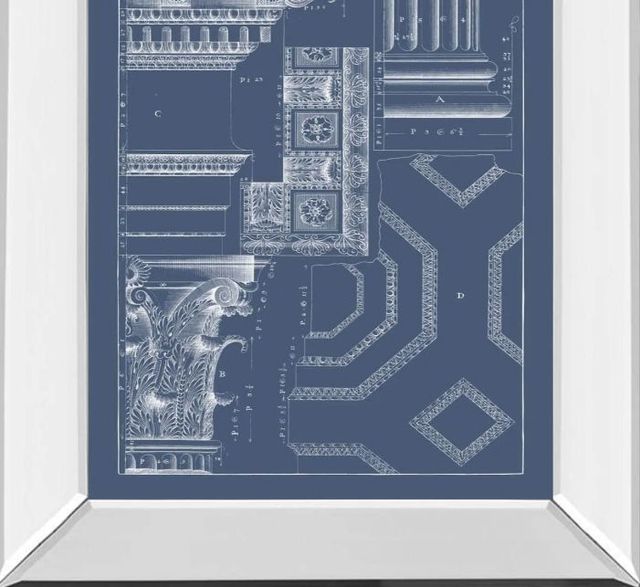 Classy Art Column & Cornice Blueprint IV by Vision Studio Mirror Framed Wall Art-1