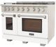 Kucht Professional KFX Series 48" Stainless Steel Pro Style Liquid Propane Gas Range with White Door and True Simmer Burners-2
