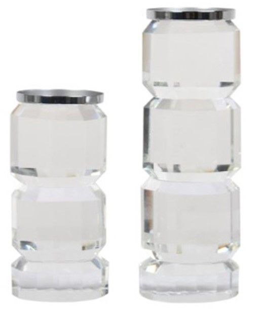 Signature Design by Ashley® Brentley Clear/Silver 2-Piece Candle Holder-0