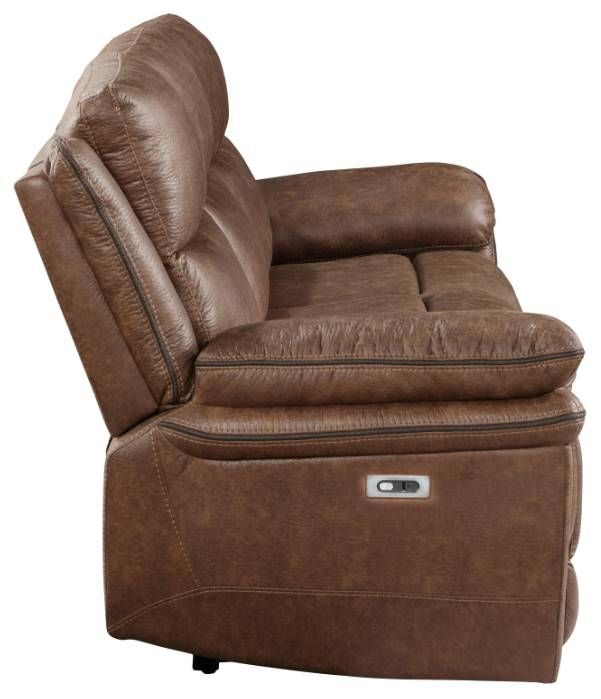 New Classic® Home Furnishings Ryland Brown Dual Power Reclining Sofa-3
