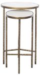 Fairfield® Veneto 2-Piece White Nesting Table with Antique Gold Base-2