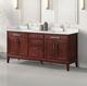 Furniture of America® Almeria Cherry/White Vanity Set-1