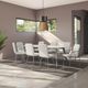 Amisco Customizable Lidya 84" White Glass Dining Table-3