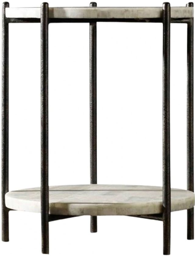 Hooker® Furniture Melange Blythe White Accent Table with Black Base-0