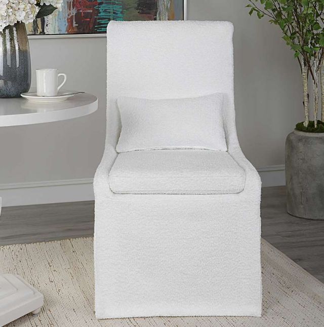 Uttermost® Coley White Armless Chair-1