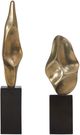 Uttermost® Fluid Geometry 2-Piece Antiqued Gold/Black Sculpture Set-3