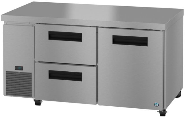 Hoshizaki Steelheart® 60" 17.22 Cu. Ft. Stainless Steel Two Section Undercounter Side Mount Refrigerator with Drawer/Door Combo-3
