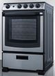 Summit® White Pearl Series 24" Black with Stainless Steel Slide-In Electric Range-3