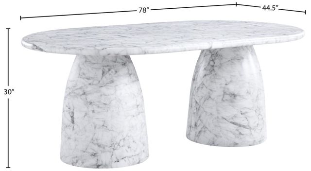 Meridian Furniture Cosenza White 78" Indoor/Outdoor Concrete Dining Table-3