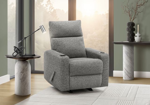 Monarch Specialties Inc. Dark Grey 31" Upholstered Manual Reclining Chair-1