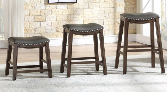 Mazin Furniture Gray 29" Upholstered Pub Height Stool-1
