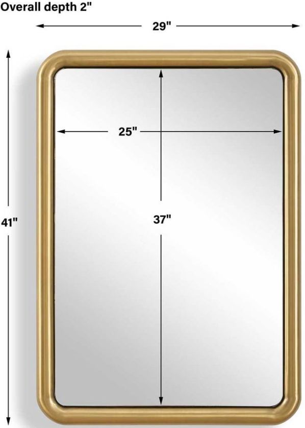 Uttermost® Atkinson Antique Brass Rectangular Mirror-1