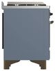 Ilve® Majestic III 36" Blue Gray Pro Style Dual Fuel Liquid Propane Range with Triple Glass Door and Burnished Trim-4