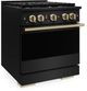 ZLINE Marino 30" Black Stainless Steel Pro Style Dual Fuel Range with Champagne Bronze Accents-3