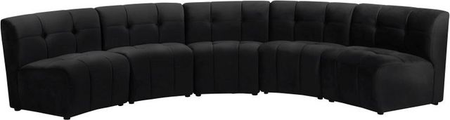 Meridian Furniture Limitless 5-Piece Black Velvet Modular Sectional-1
