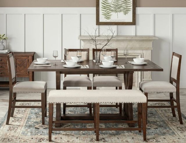 Jofran Inc. Fairview 6-Piece Oak Counter Height Table Set with Bench-1