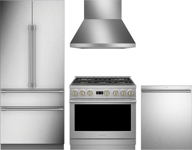 Monogram® 4 Piece Stainless Steel/Panel Ready Dual Fuel Kitchen Package-0