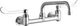 Elkay Chrome Foodservice 8" Centerset Wall Mount Faucet with 6" Wristblade Handle and Offset Inlet-0