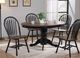 TEI Country Cottage Chesnut Butterfly Leaf Dining Table with Black Base-1