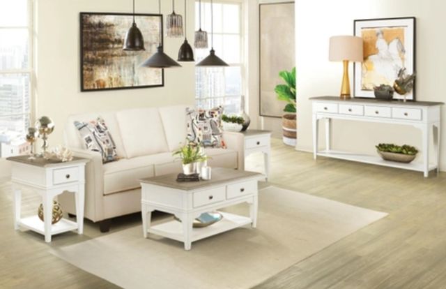 Riverside Furniture Myra Natural Small Coffee Table with Paperwhite Base-1