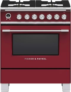 Fisher & Paykel 30" Red Freestanding Dual Fuel Natural Gas Range