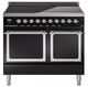 Ilve® Nostalgie II Noblesse 40'' Glossy Black Pro Style Induction Range with Chrome Trim-0