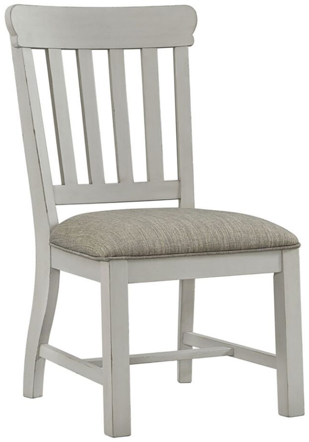 Intercon Drake French Oak/Rustic Gray Slat Back Side Chair-0