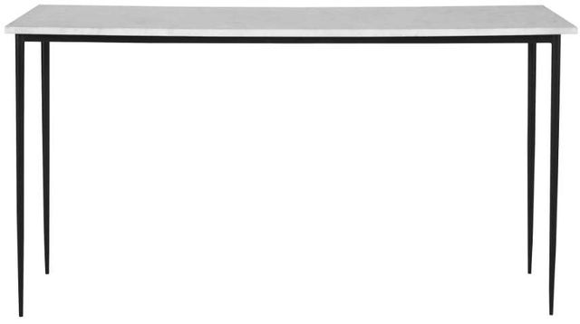Uttermost® Nightfall White Marble Top Console Table with Satin Black Base-3
