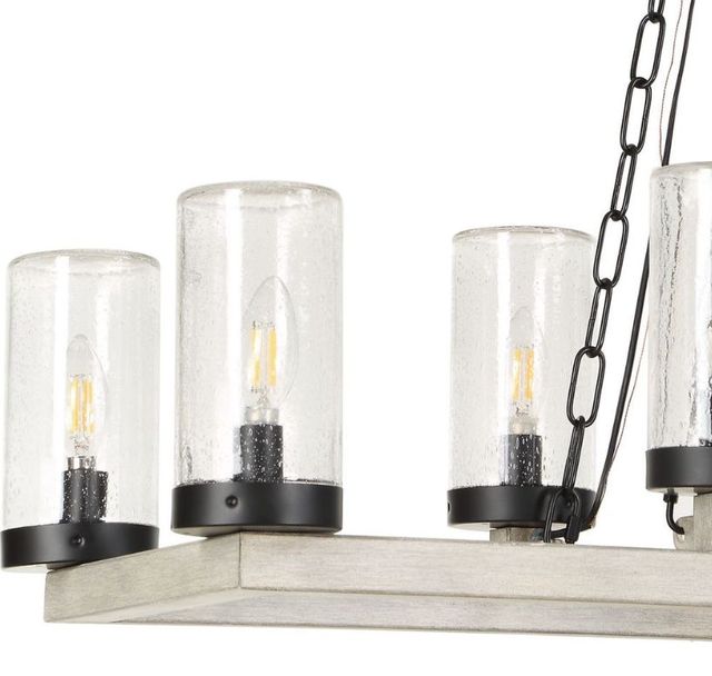 Uttermost® Edgecomb Faux Beechwood/Matte Black 10-Light Indoor-Outdoor Chandelier-4