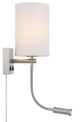 Cal® Lighting & Accessories Lakewood Brushed Steel/White Wall Lamp-2