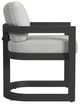 Sunset West Malibu Matte Coal Aluminum Outdoor Dining Arm Chair with Cast Silver Cushion-2