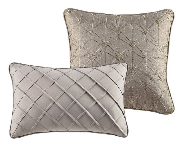 Olliix by Madison Park Emilia 12 Piece Khaki California King Jacquard Complete Bed Set-3