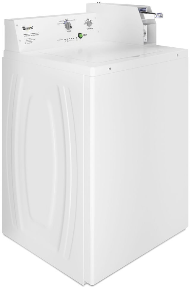 Whirlpool Commercial White Top Load Washer & Electric Dryer Laundry Pair-4