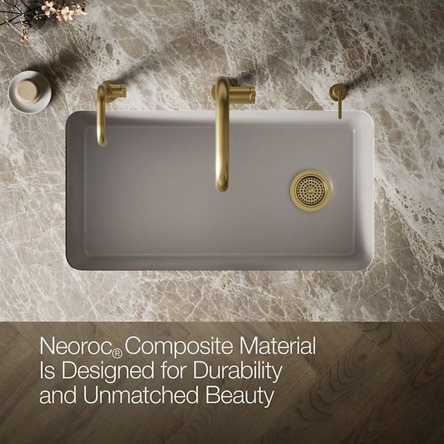 KOHLER® Cairn® Matte Taupe 34" Undermount Single-Bowl Kitchen Sink-4