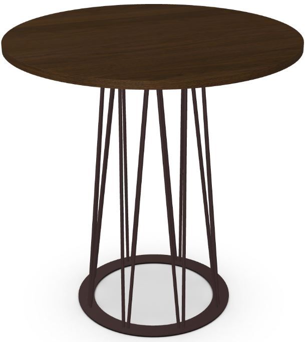 Amisco Customizable Calypso Walnut Veneer Bar Table with 42" Tabletop-0