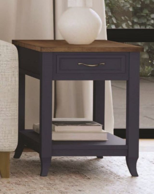 Null Furniture Mystic Navy/Toasted Almond Rectangular End Table-3