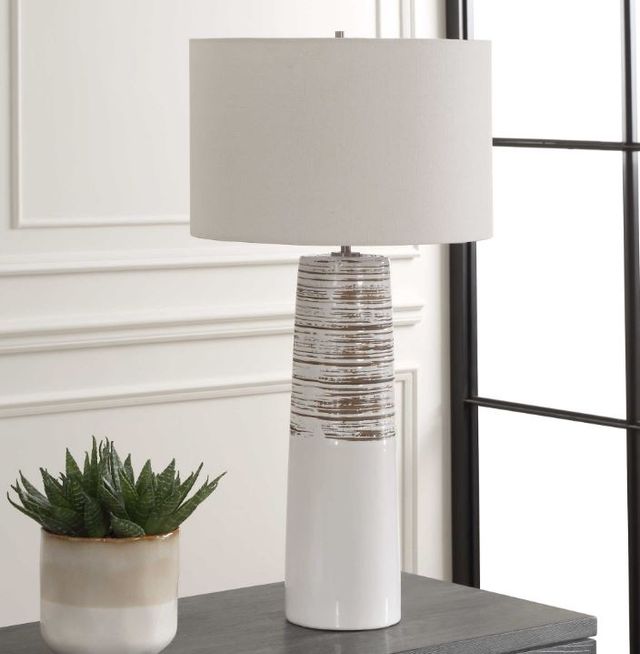 Uttermost® Haven White Glaze Table Lamp-1