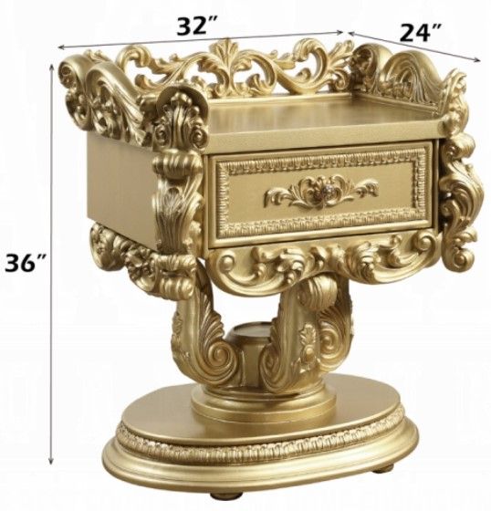 ACME Furniture Bernadette Gold Nightstand -2