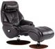 BarcaLounger© Marjon Janie Chocolate Pedestal Recliner and Ottoman-4