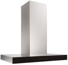 Best® Ispira 36" Stainless Steel Black Glass Island Range Hood