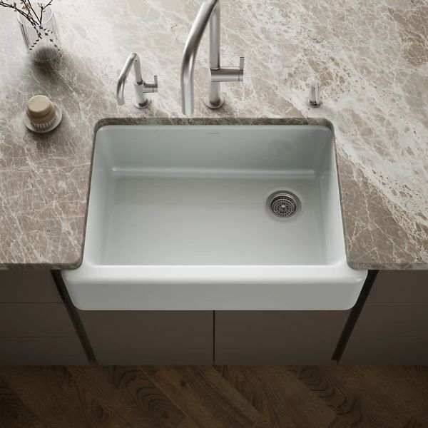 KOHLER® Whitehaven® Ice Gray 33" Undermount Single-Bowl Farmhouse Kitchen Sink-1