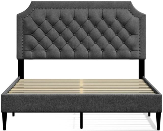 American Wholesale Furniture Hanfield Gray Queen Upholstered Bed-1