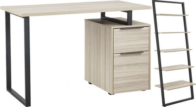 Signature Design by Ashley® Waylowe 2-Piece Black/Natural Home Office Desk Set-0