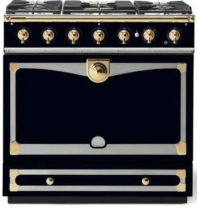 La Cornue CornuFe 90 36" Gloss Black Pro Style Dual Fuel Range-0