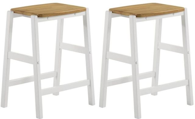 Coaster® Hollis Natural/White Wood Counter Backless Bar Stool-3