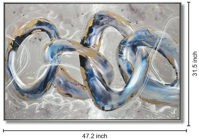 Classy Living Outspoken Abstract Metallic Waves Wall Art-2