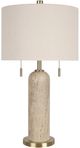 Classy Living 2-Piece Travertine Elegance Soft Gold Table Lamp Set-0