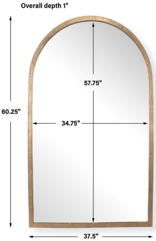 Uttermost® Vestry Antique Brass Arch Mirror-2